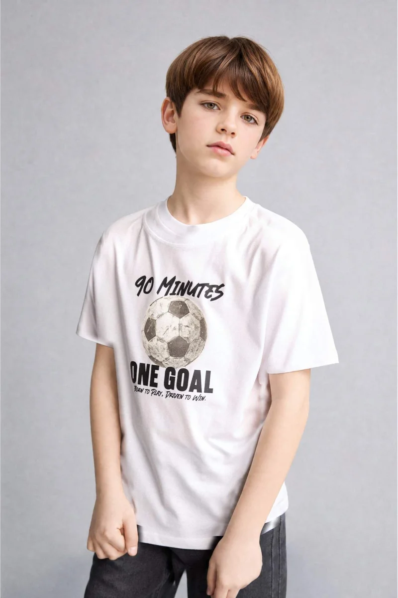 ديفاكتو New Regular Fit Printed Short Sleeve T-Shirt
