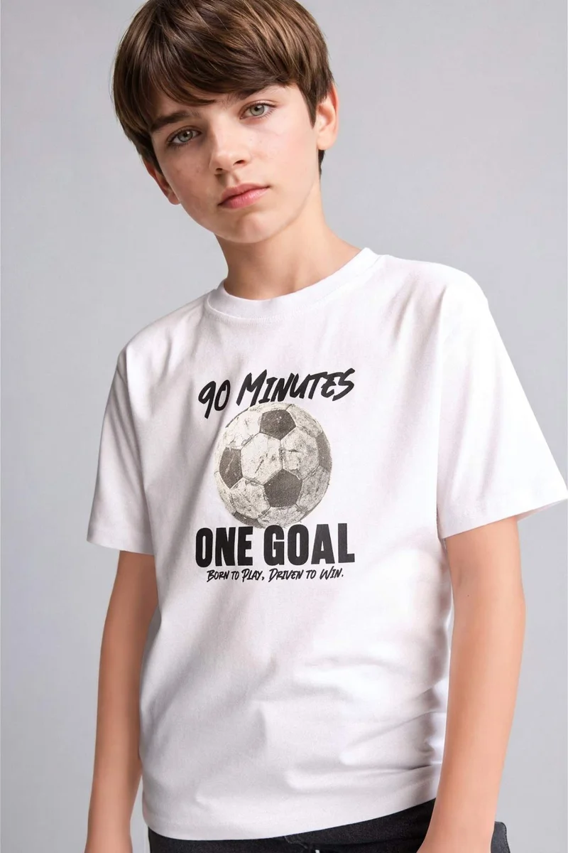 ديفاكتو New Regular Fit Printed Short Sleeve T-Shirt