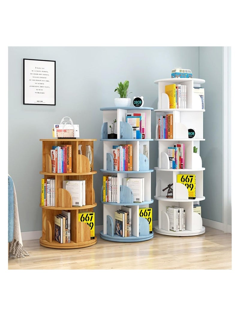 Generic - Rotating Bookshelf Floor Standing Open Shelf Bookcase Multipurpose Household Storage Rack 360° Rotation for Home Bedroom Living Room Office Corner Books Holder Space Saving (White) - Image 1