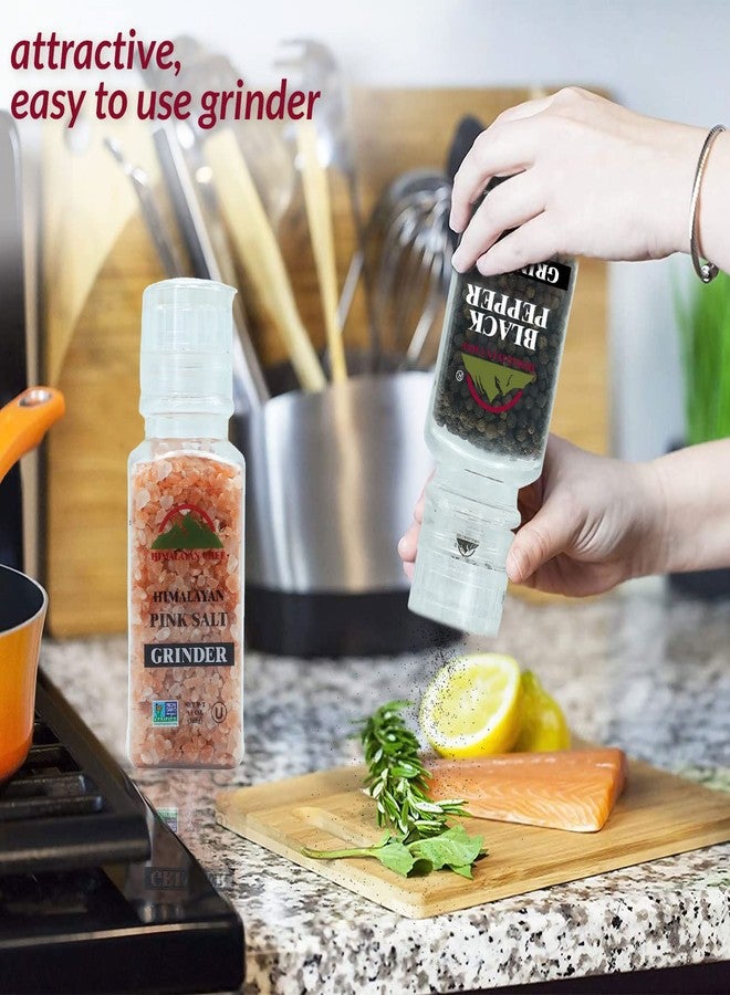 Himalayan Chef Pink Salt and Black Pepper Square Plastic Grinder Set, Adjustable and Refillable Plastic Grinder, Idle for Cooking, Seasoning and baking - Image 4