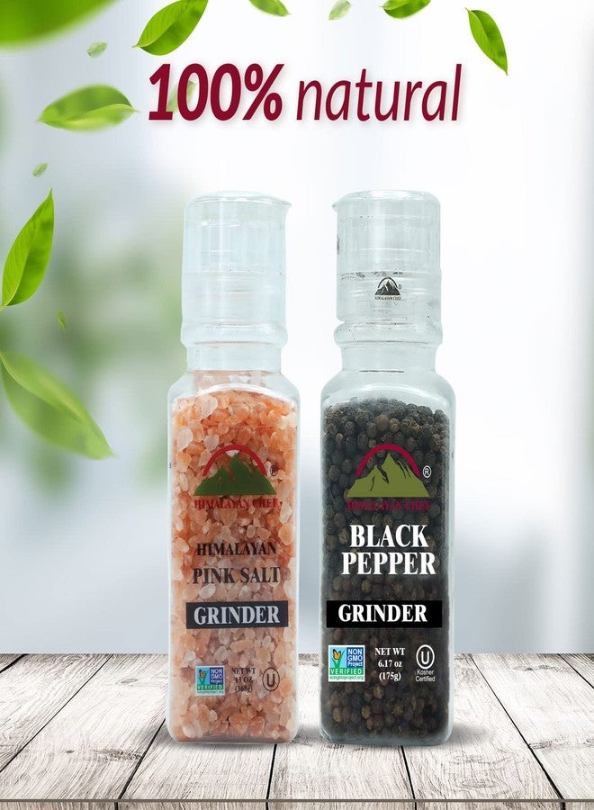 Himalayan Chef Pink Salt and Black Pepper Square Plastic Grinder Set, Adjustable and Refillable Plastic Grinder, Idle for Cooking, Seasoning and baking - Image 2