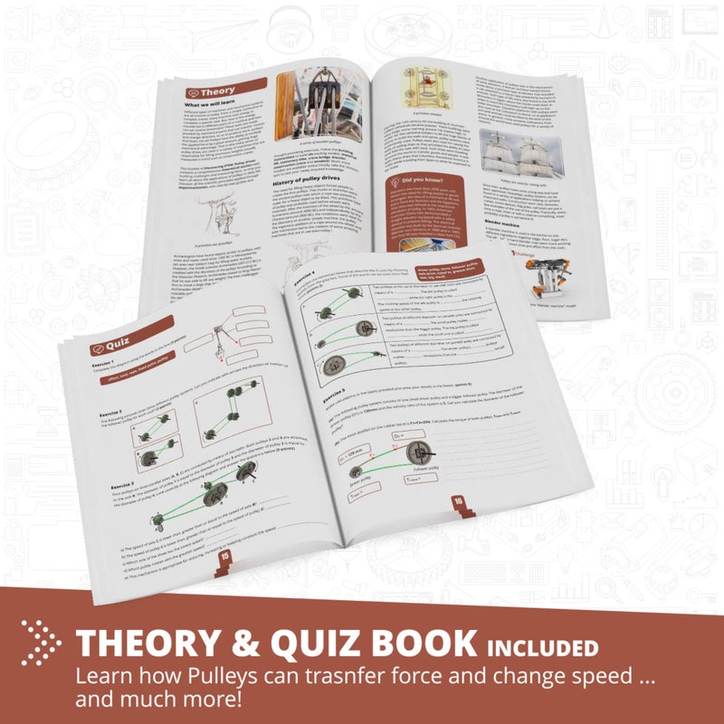 Engino STEM Toys, Pulley Drives Building Toys for Kids 9+, Educational Set, Creative Gift for Boys & Girls, STEM Engineering Kit, Play & Learn (8 Building Model Options) - Image 3