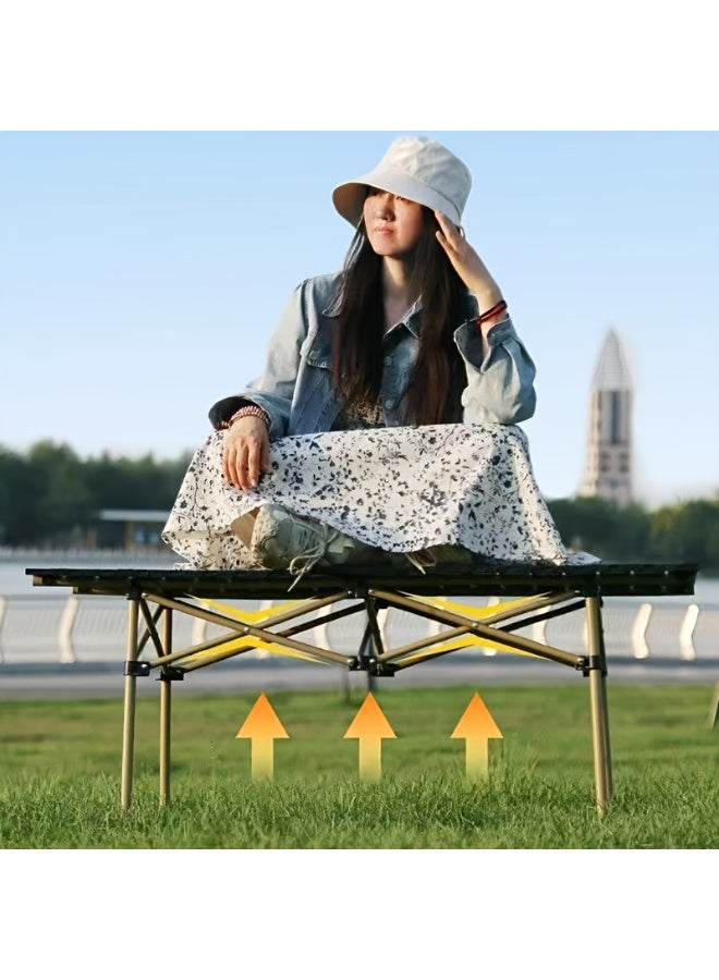 Vparty A set of outdoor folding table and chairs, a table for outdoor camping and barbecue, moon chairs, portable table and chair set, 1 table plus 4 chairs. - Image 3