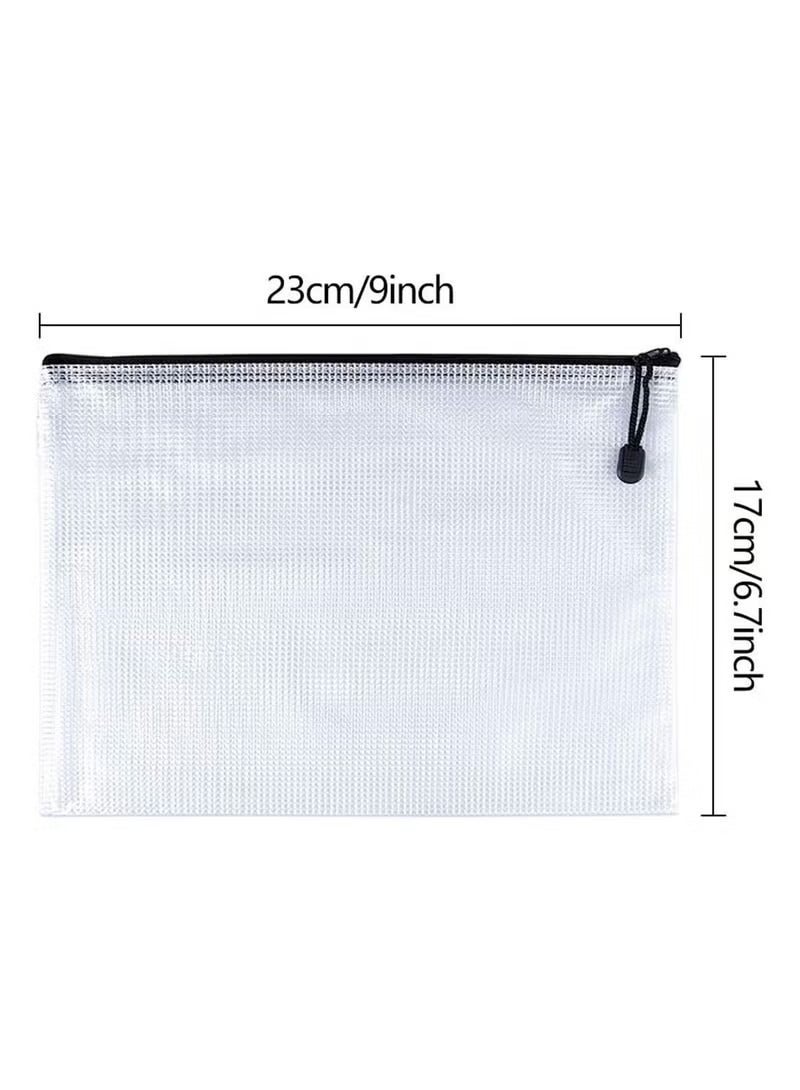 12 Pcs A5 Zipper File Wallets Plastic Folder Bags Small Zip Storage Bag Black Folders Document A5 Pockets - Image 3