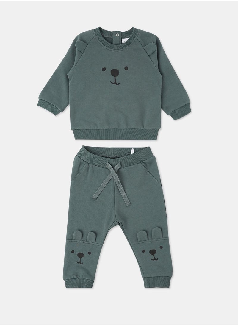 NAME IT - Boys Bunny Sweat Set - Image 1