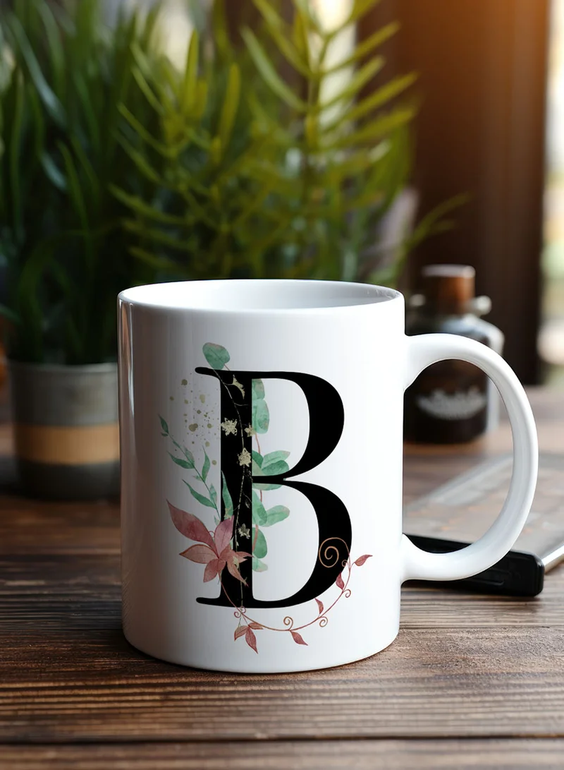 لوحة كوب سيراميك  أونصة بتصميم حرف  على الجانبين