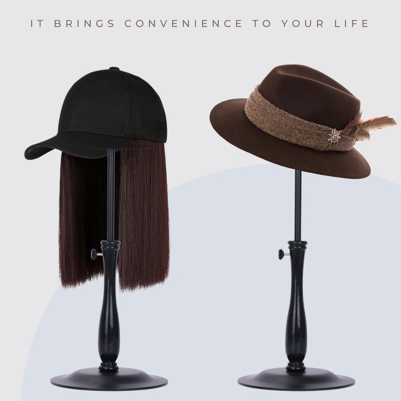 lightmay Wig Stand â€“ Adjustable Wig Stand with Metal Base (12"â€“19"), Non-Slip Velvet Cover, Breathable Top, Easy Assembly, Stable Holder for Wigs, Hats & Masks - Image 2