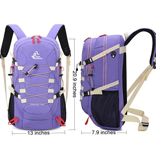 Bseash 40L Waterproof Hiking Backpack with Rain Cover, Outdoor Sport Travel Bag Daypack for Camping Climbing Skiing Cycling (Violet) - Image 2