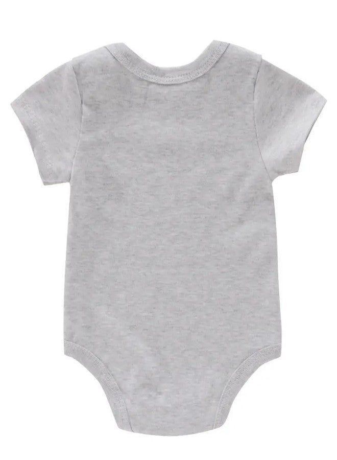 فوتابا رومبير أطفال حديثي الولادة من فوتابا بأكمام قصيرة مكتوب عليه "جدتي انتظرتني طويلاً" - رمادي وأسود - من 3 إلى 6 أشهر - Image 5