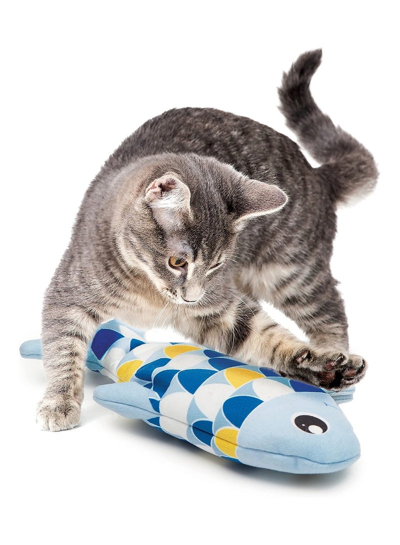Groovy Fish Interactive Cat Toy With Catnip Blue