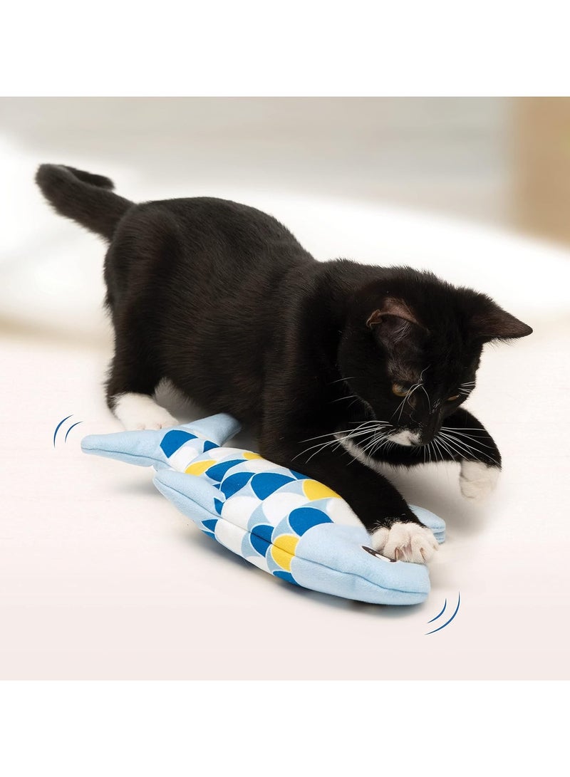 Groovy Fish Interactive Cat Toy With Catnip Blue