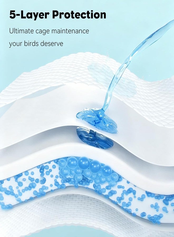 باوفلي بطانات أقفاص الطيور من باوفلاي، 40 ورقة للاستخدام مرة واحدة، 23.6 بوصة × 23.6 بوصة، بطانات ورقية فائقة الامتصاص ومقاومة للتسرب، قابلة للقص، مناسبة لأقفاص الببغاوات، مع وسائد وأغطية وإكسسوارات للحيوانات الأليفة. - Image 3