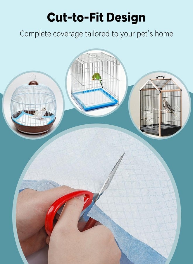 باوفلي بطانات أقفاص الطيور من باوفلاي، 40 ورقة للاستخدام مرة واحدة، 23.6 بوصة × 23.6 بوصة، بطانات ورقية فائقة الامتصاص ومقاومة للتسرب، قابلة للقص، مناسبة لأقفاص الببغاوات، مع وسائد وأغطية وإكسسوارات للحيوانات الأليفة. - Image 5