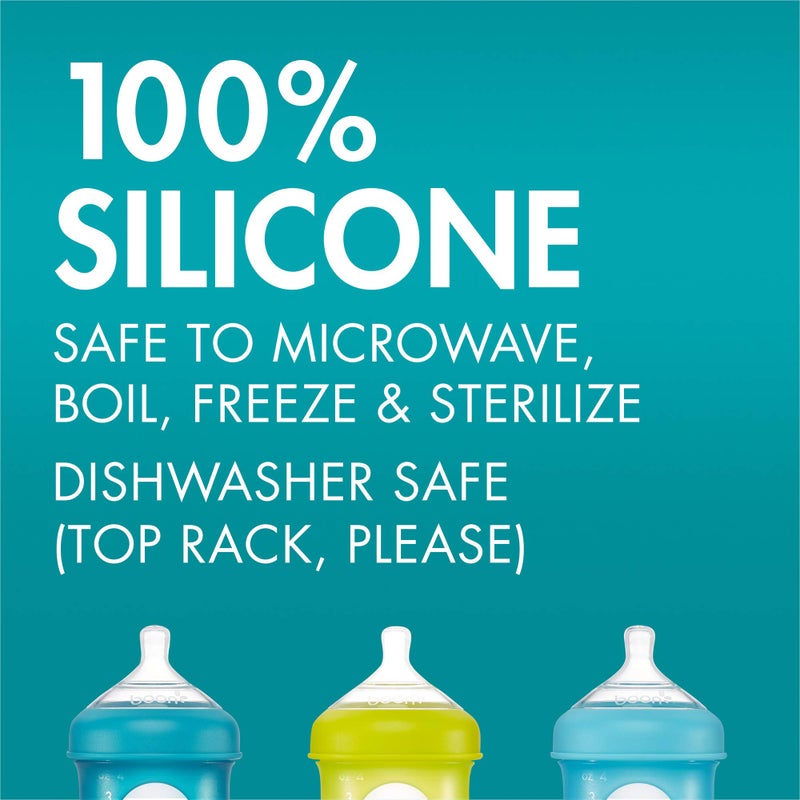 Boon Nursh Reusable Replacement Pouch with Collapsible Silicone Pouch Design - Everyday Baby Essentials - Stage 1 Slow Flow Bottles - Gray - 4 Oz - Image 4