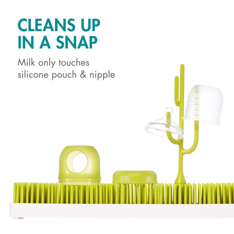 Boon Nursh Reusable Replacement Pouch with Collapsible Silicone Pouch Design - Everyday Baby Essentials - Stage 1 Slow Flow Bottles - Gray - 4 Oz - Image 5