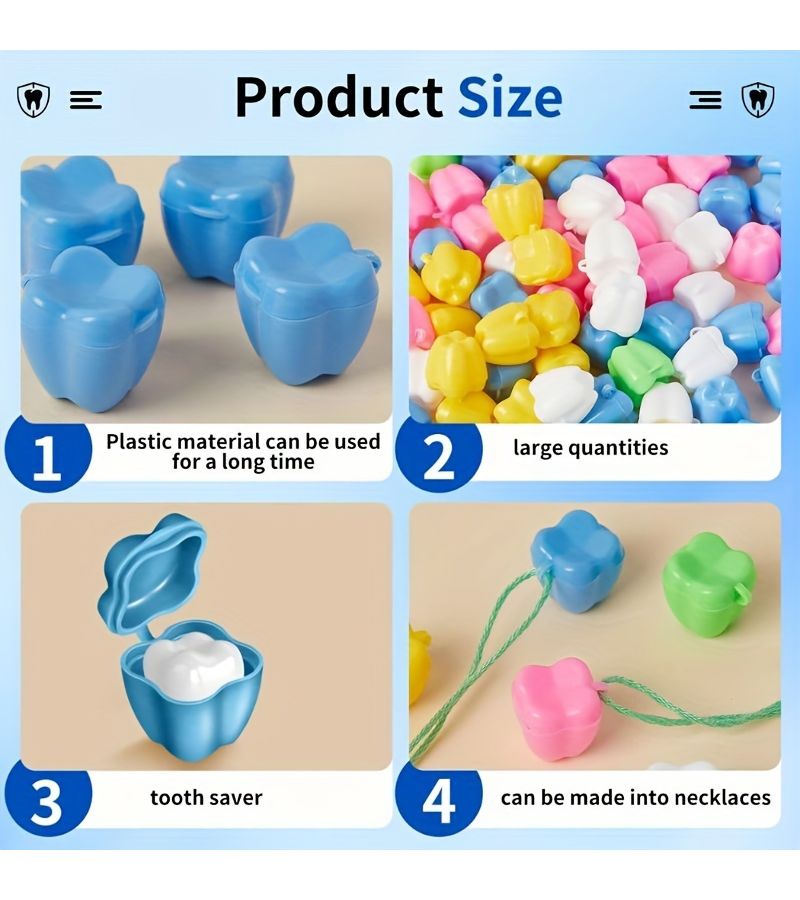 Colorful Plastic Tooth Saver Containers for Youngsters 150pcs Ideal for Keepsakes Goodie Bags Party Favors Dentist Office Rewards Gift for New Year Valentine Day Boys Girls - Image 2