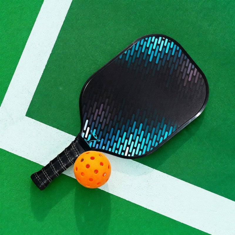 Leijiaer Ultralight Pickleball Paddle: Carbon Fiber Surface, Honeycomb Core, Soft PU Leather Handle - With 2 Yellow Pickleballs, 1 Drawstring Bag for Pickleball Players - Image 5