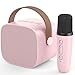 MEGUO Mini Karaoke MachineFunny Toys Christmas Birthday Gifts for Kids Age 412 GirlsBoysAdults Karaoke Microphone Toys for 456789101112 Year Old Girls Boys Pink 1 Mic - Image 3