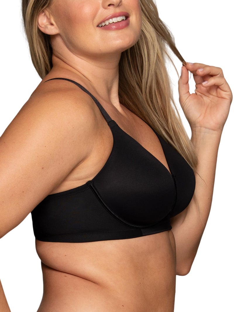 Vanity Fair womens Full Figure Beauty Back Smoothing Bra, Wirefree - Black, 38D US - Image 2