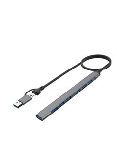 أونتن USB C + USB 3.0 إلى 7 منافذ USB لأجهزة MacBook Pro وiMac 2021 ومقسم USB من سبائك الألومنيوم  - Image 1