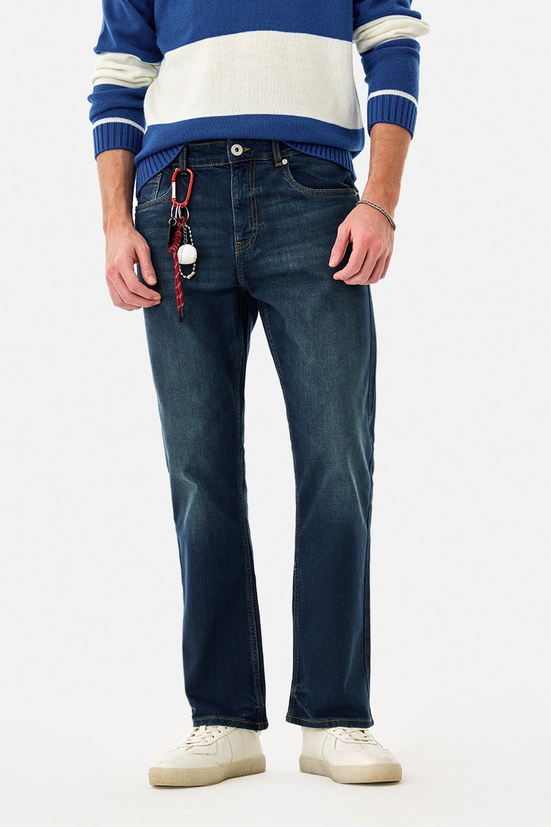 Straight Fit Washed Jeans