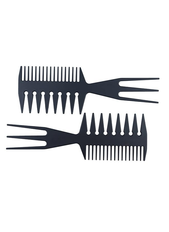 KOENWEENI - Slicked-back Combs 3 in 1 Fish Tail Bone Shape Hair Extensions Detangling Styling Coloring Comb for Salon Barbers Mohawk Undercut Bowl Cut Quiff - Image 1