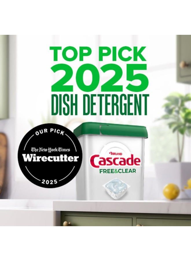 Cascade Free & Clear Dishwasher Pods, Dishwasher Detergent, Dish Detergent Soap, Lemon Essence, 19 Count - Image 2