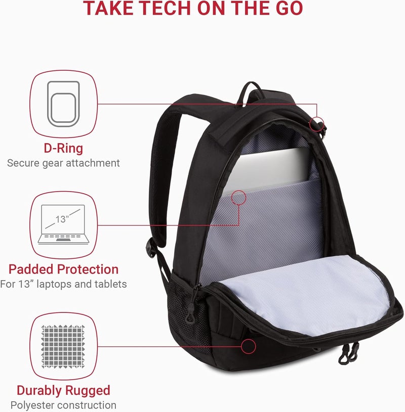 SwissGear 1186 Bungee Backpack Black 17Inch - Image 2