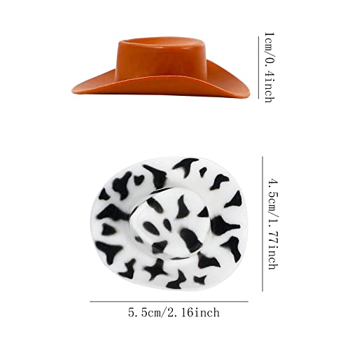 SOTOGO 50 Pieces Cute Plastic Miniature Western Cow Hat Mini Doll Hat Mixed Hat Accessories for Doll Dress Up Party Accessories and Pretend Play - Image 5
