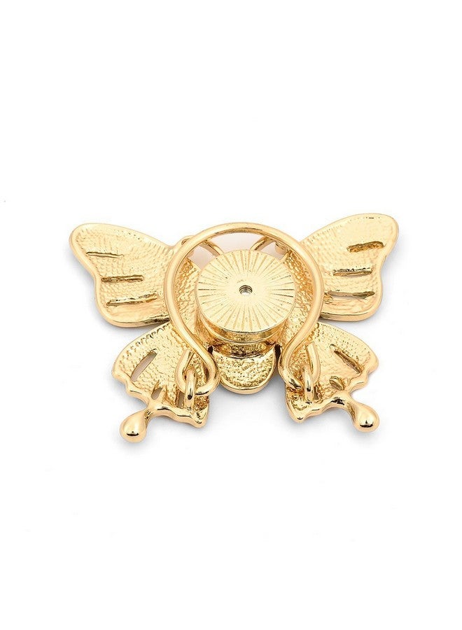 SENFAI Enamel Colorful Butterfly Abalone Shell Crystal Magnetic Eyeglass Holder Brooch And Pin (Rose Gold Magnet Brooch) - Image 4