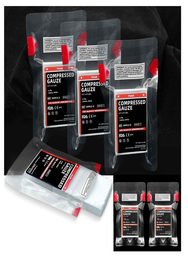 BOSITIVE Sterile Compressed Gauze for Wound Packing, Emergency Compress Gauze Fold Bandage Roll for Home Basic First Aid Medical Ifak Tactical Outdoor (6) - Image 1