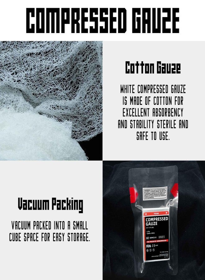 BOSITIVE Sterile Compressed Gauze for Wound Packing, Emergency Compress Gauze Fold Bandage Roll for Home Basic First Aid Medical Ifak Tactical Outdoor (6) - Image 3