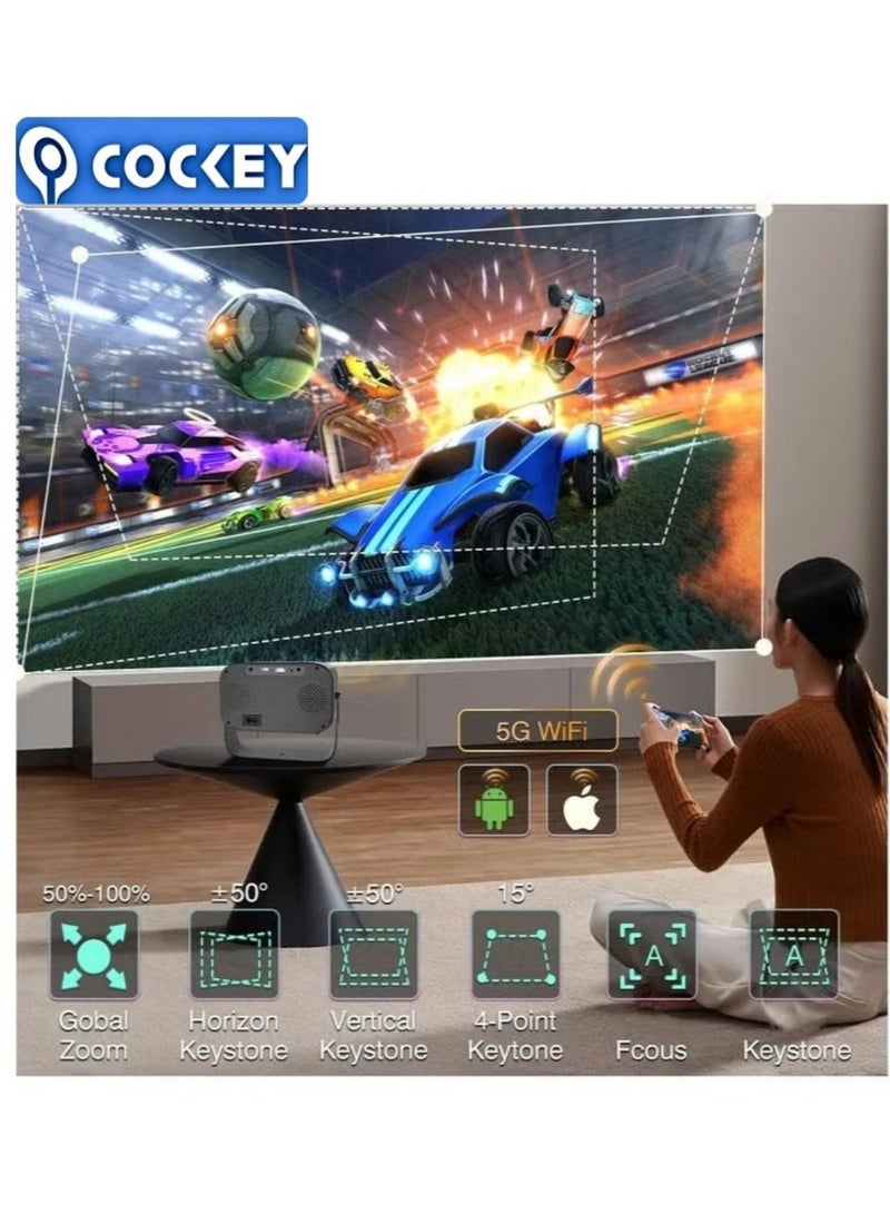 COCKEY Portable Projector Wifi Android Full HD LED 1920x1080P 4000Lum Home Office Mobile Phone Wireless Android System Projector - Image 3