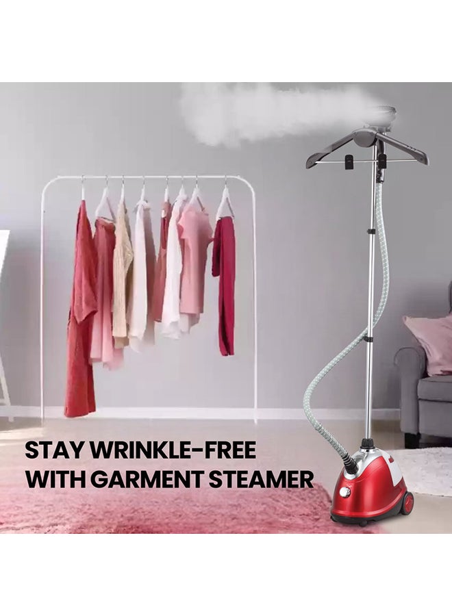 SONASHI 1.8L Garment Steamer |1800 W | Suit Hanging & Supporting Pole| Wrinkle Free |Anti-Slip Foot Wheel with Leak Proof Valve | SGS-311 Red/Black/Silver 1.8 L 1800 W SGS-311 Red/Black/Silver - Image 4