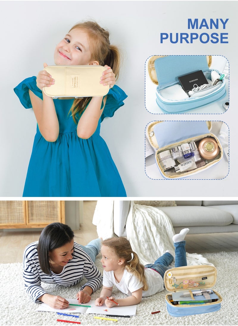ANGOO Pencil Case, Large Pencil Pouch for Girls and Boys Portable Pencil Case for School Office with 10 Cute Brooches  - Image 5