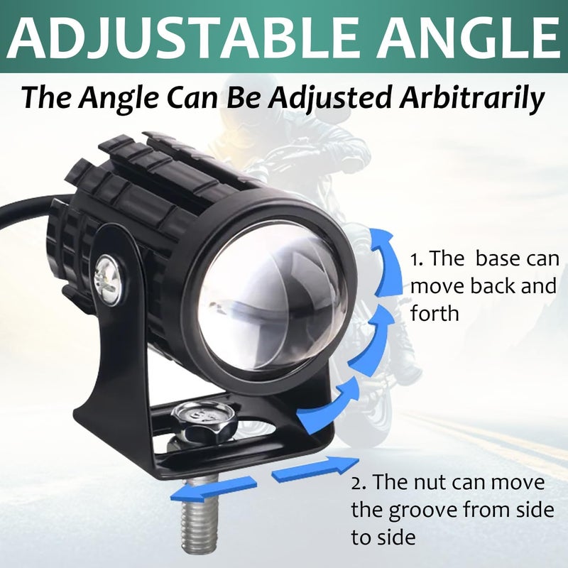 moxly Mini Dual Color 36W LED Motorcycle Fog Lights, White & Yellow with Switch | Waterproof 12V, High-Performance Projector Lens for Enhanced Visibility & Safety (MXKB-001) - Image 5
