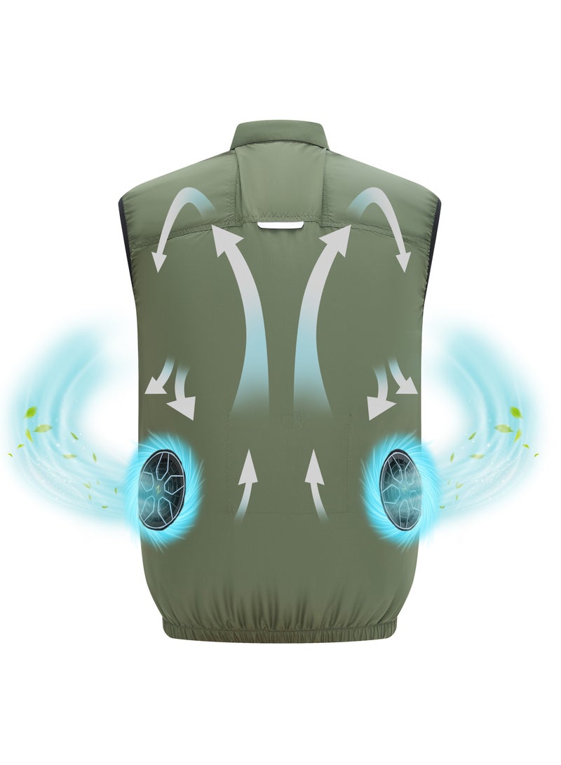 Loquat Cooling Fan Jacket Heatstroke Prevention Air Conditioning Clothing Sun Protection and Iced Vest Cable Project with Fans - Image 3