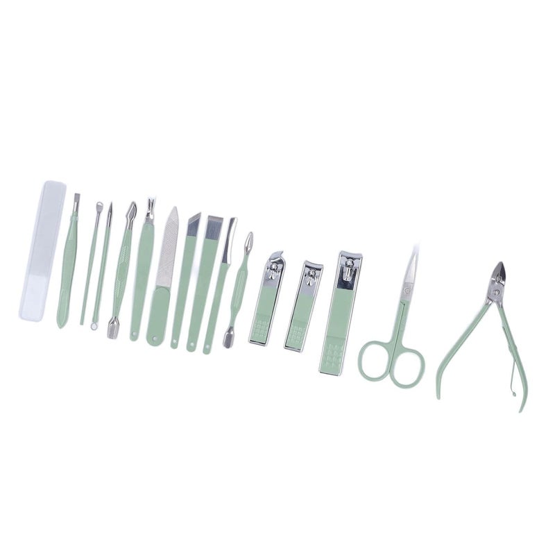 PAYSAR PAYSAR 16 IN 1 Manicure Set Stainless Steel Professional Manicure Set Nail Cutter For Women Nail Scissors Luxury Grooming Kit Manicure Pedicure Kit For Women Nail Acne Remover needle MultiColor - Image 4
