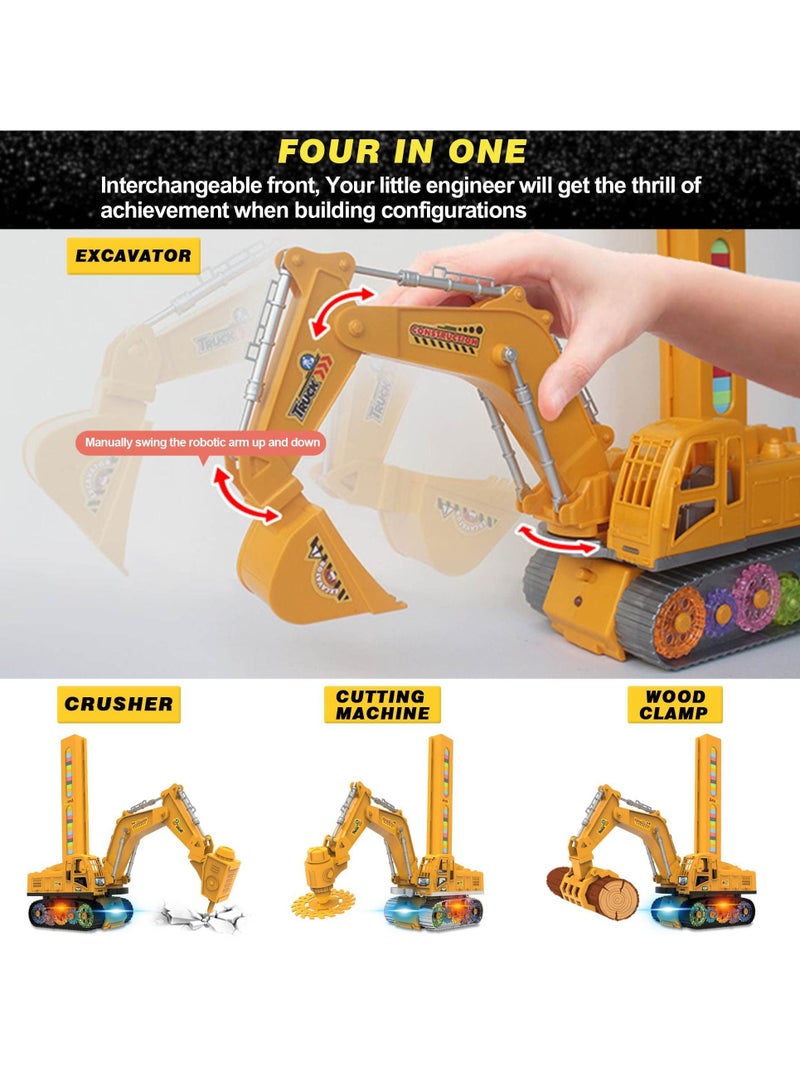 SYOSI Engineering Vehicle Set, 120PCS Automatic Domino Laying Train Toys with Lights & Sounds That Prepares Your Domino Rally Experience Quickly and Automatically for Kids Age 3+  - Image 3