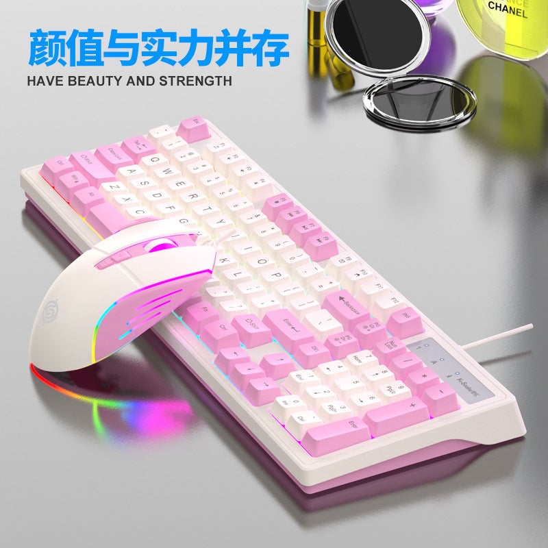 Viper Km800 Mechanical Feel Gaming Keyboard Mouse Wired Luminous Suit 98 Keys Office Home Usb - Image 3