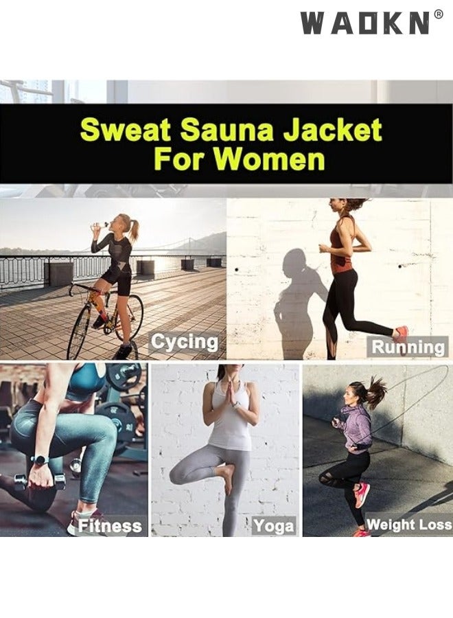 WAOKN Sauna Suit for Women Weight Loss Sauna Shirts for Women Waist Trainer Vest Fitness Body Shaper Zipper Workout Top - Image 5