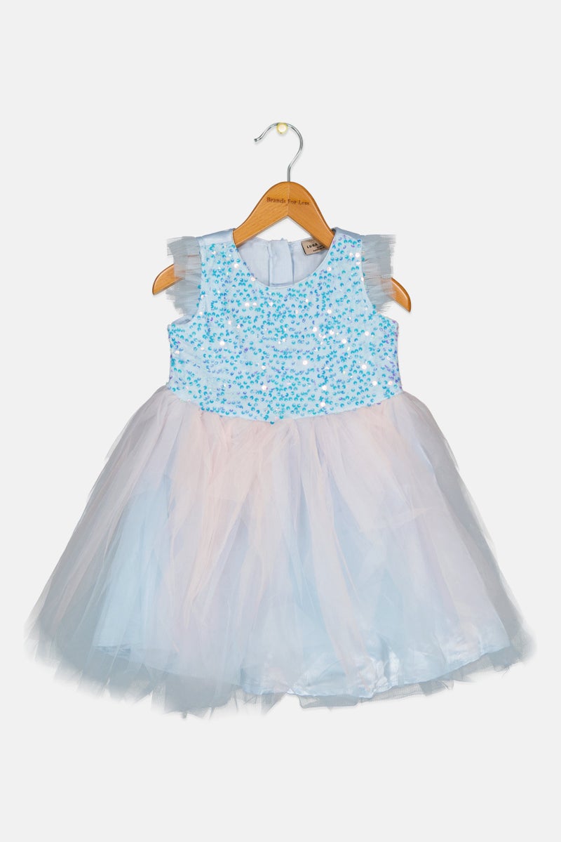 Lunamoon Toddlers Girl Sequined Party Dress, Multicolor - Image 1