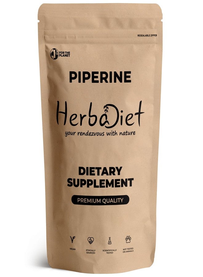 Herbadiet Piperine 95% Powder | Black Pepper Extract Powder 95% by Hplc | Bioavailability Enhancer, Boosts Nutrients Uptake| Gluten Free, Non-GMO Bulk Supplement (0.35 oz / 10 gm) - Image 1