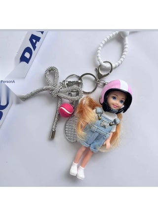 Pink Helmet Blonde Biker Pendant