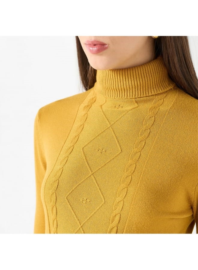 2Xtremz 2Xtremz Textured High Neck Sweater with Long Sleeves - Image 2