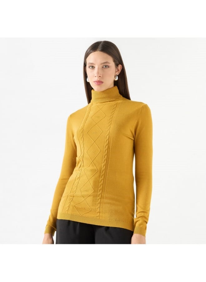 2Xtremz 2Xtremz Textured High Neck Sweater with Long Sleeves - Image 4