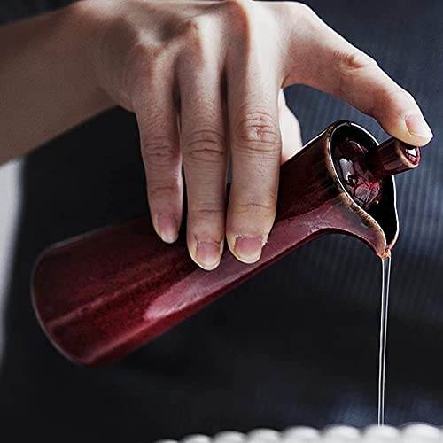 LINWIN Ceramic Olive Oil Dispenser Bottle, Suitable for Storage Of Oil, Vinegar, Soy Sauce, 120ml / 4oz - Red - Image 3