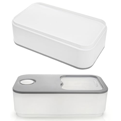 ELFULLY Rice Storage Container, 11 Lbs Plastic Airtight Rice Dispenser with Measuring Cup, Dry Food Storage Bucket Box with Lid, Flour Bin Pet Food Container, Kitchen Organizer for Grain Cereal, White - Image 3