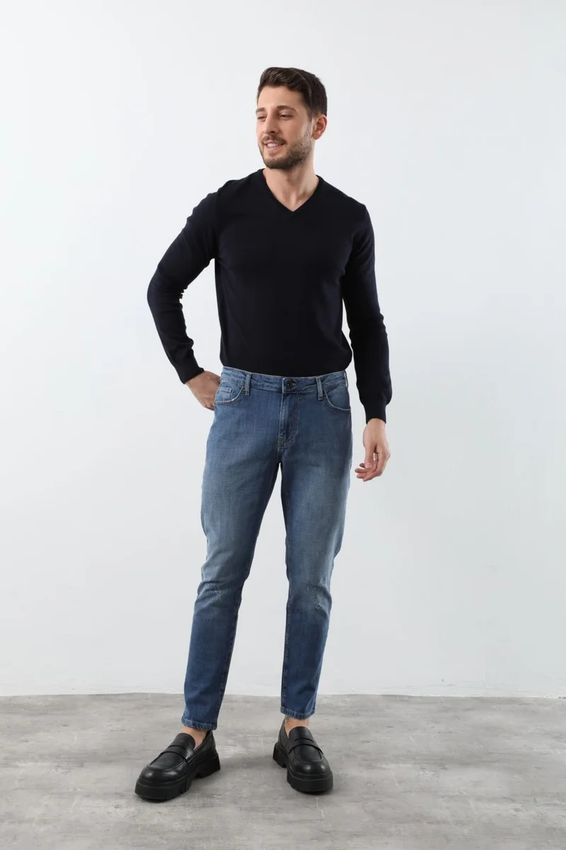 باني جينز Mens Light Blue Straight Fit Jeans