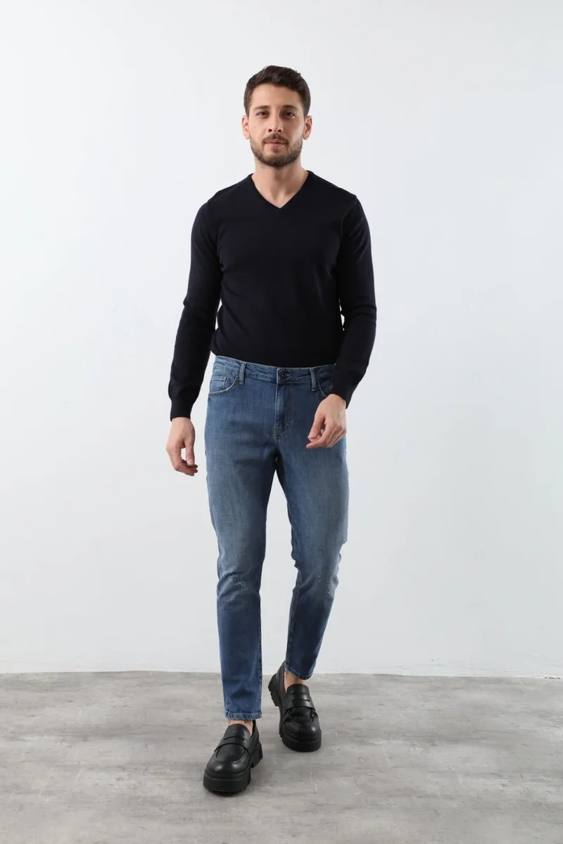 باني جينز Mens Light Blue Straight Fit Jeans